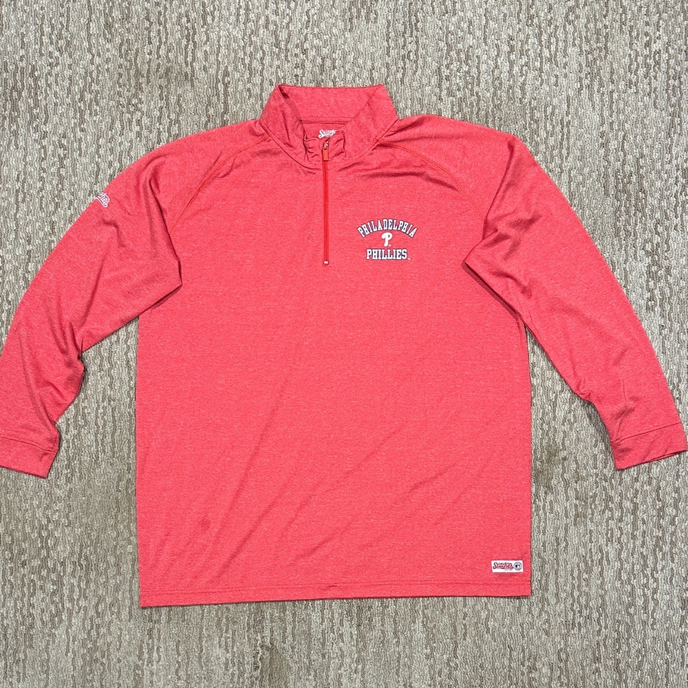 Majestic Red Philadelphia Phillies Quarter-Zip Top (271)